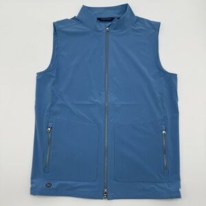 NWT Peter Millar Crown Crafted Mens Contour Vest Blue Performance Stretch Medium